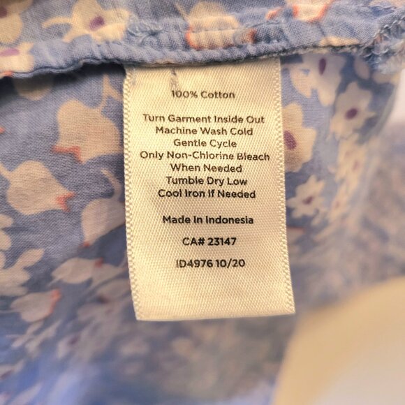 Womens Talbots LS Lightweight Spring Summer Blue Floral Coastal Top Blouse Sz 1X - Picture 9 of 10